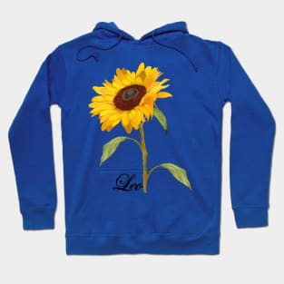 Leo Zodiac Horoscope Sunflower hand drawn art Hoodie